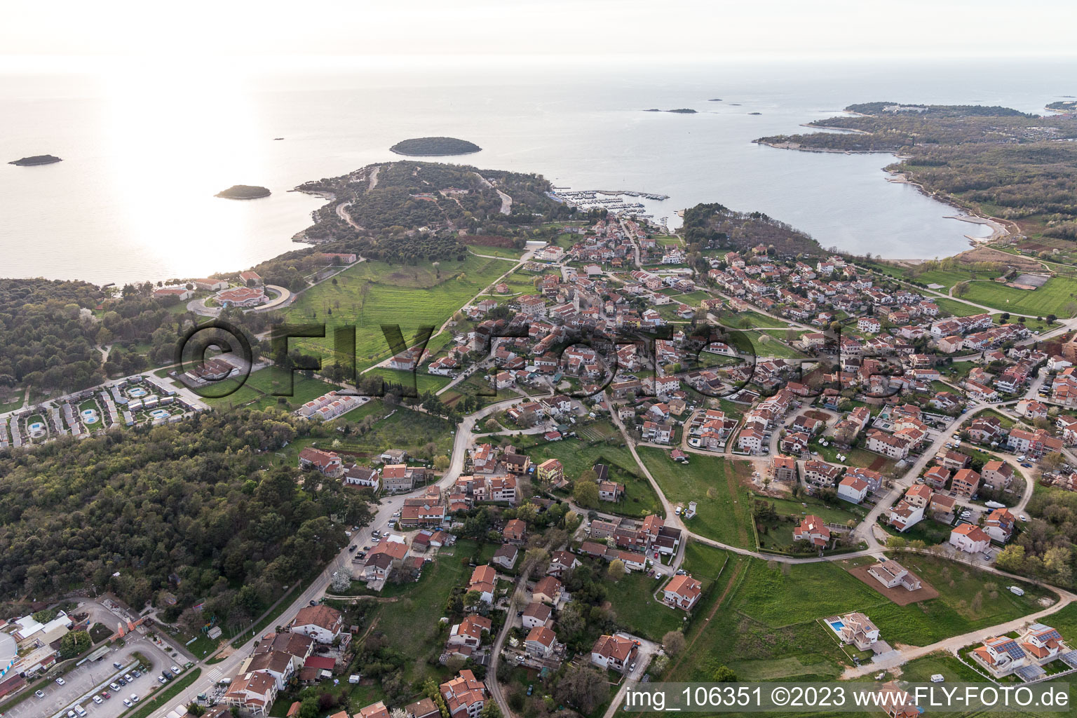 Luftaufnahme von Funtana im Bundesland Istria, Kroatien