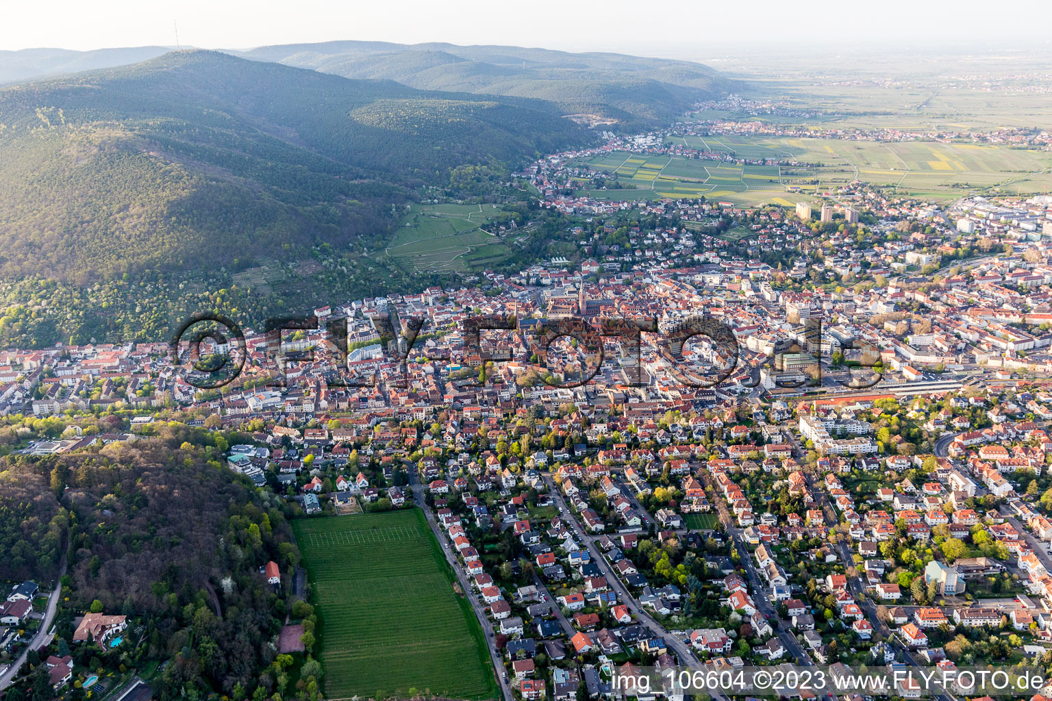 Drohnenbild von Neustadt an der Weinstraße im Bundesland Rheinland-Pfalz, Deutschland