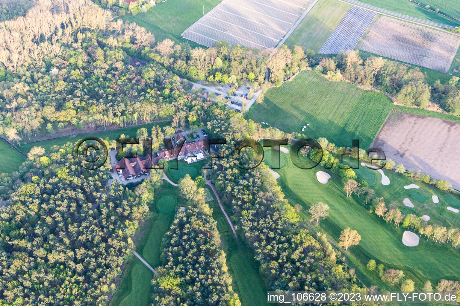 Luftbild von Geinsheim, Golf-Club Pfalz im Bundesland Rheinland-Pfalz, Deutschland