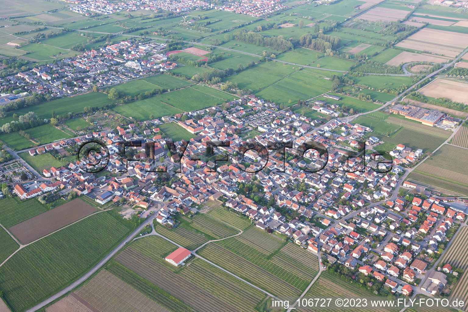 Ruppertsberg im Bundesland Rheinland-Pfalz, Deutschland vom Flugzeug aus