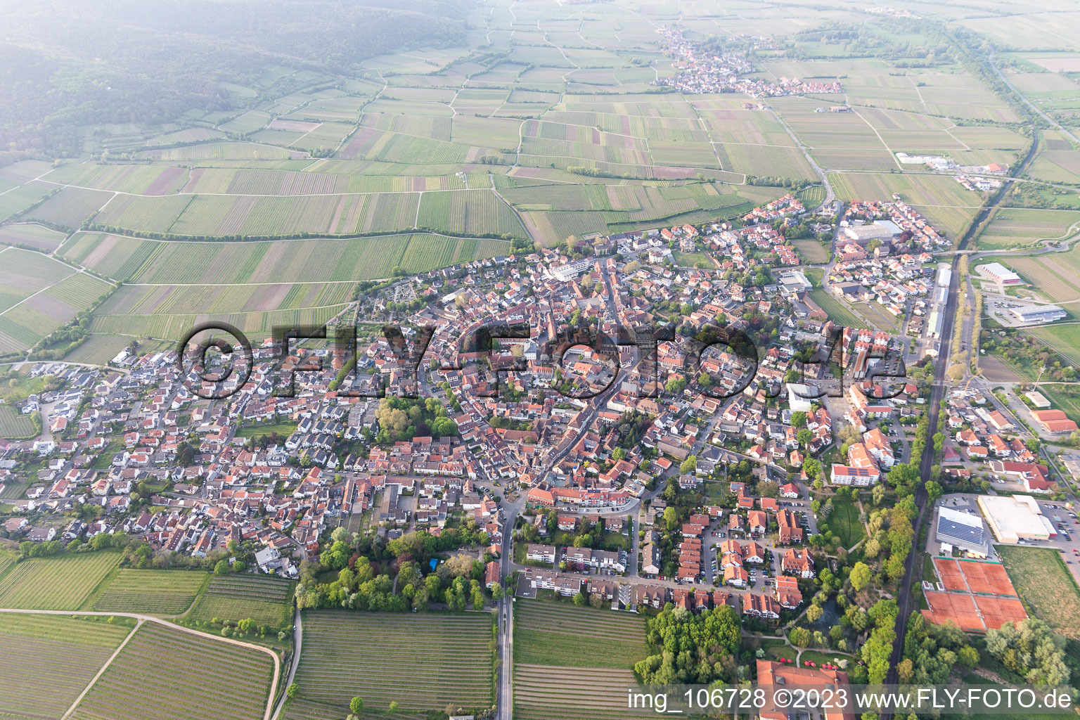 Luftaufnahme von Deidesheim im Bundesland Rheinland-Pfalz, Deutschland