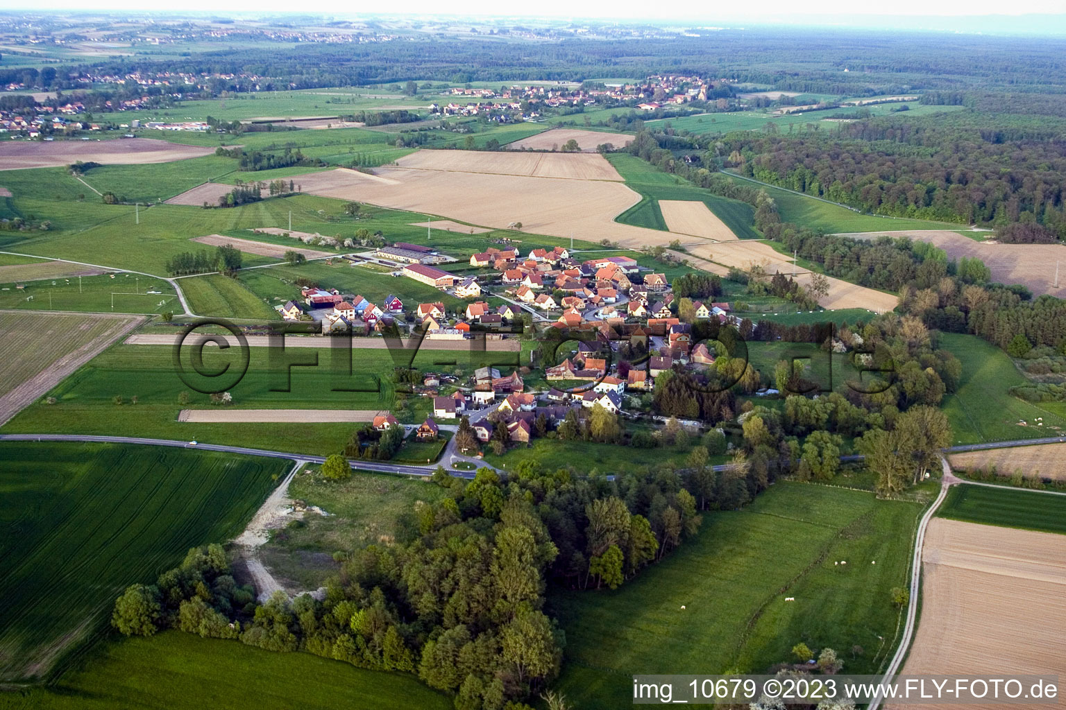 Eschbach im Bundesland Bas-Rhin, Frankreich aus der Luft