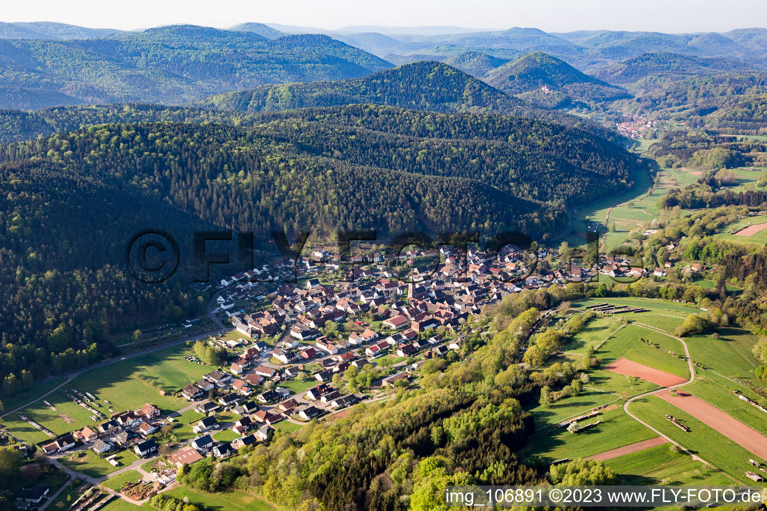Vorderweidenthal im Bundesland Rheinland-Pfalz, Deutschland von oben gesehen