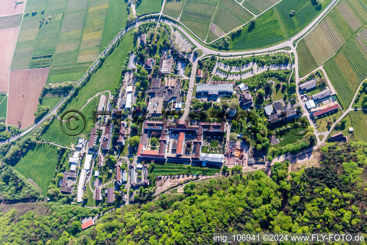 Klingenmünster im Bundesland Rheinland-Pfalz, Deutschland von der Drohne aus gesehen