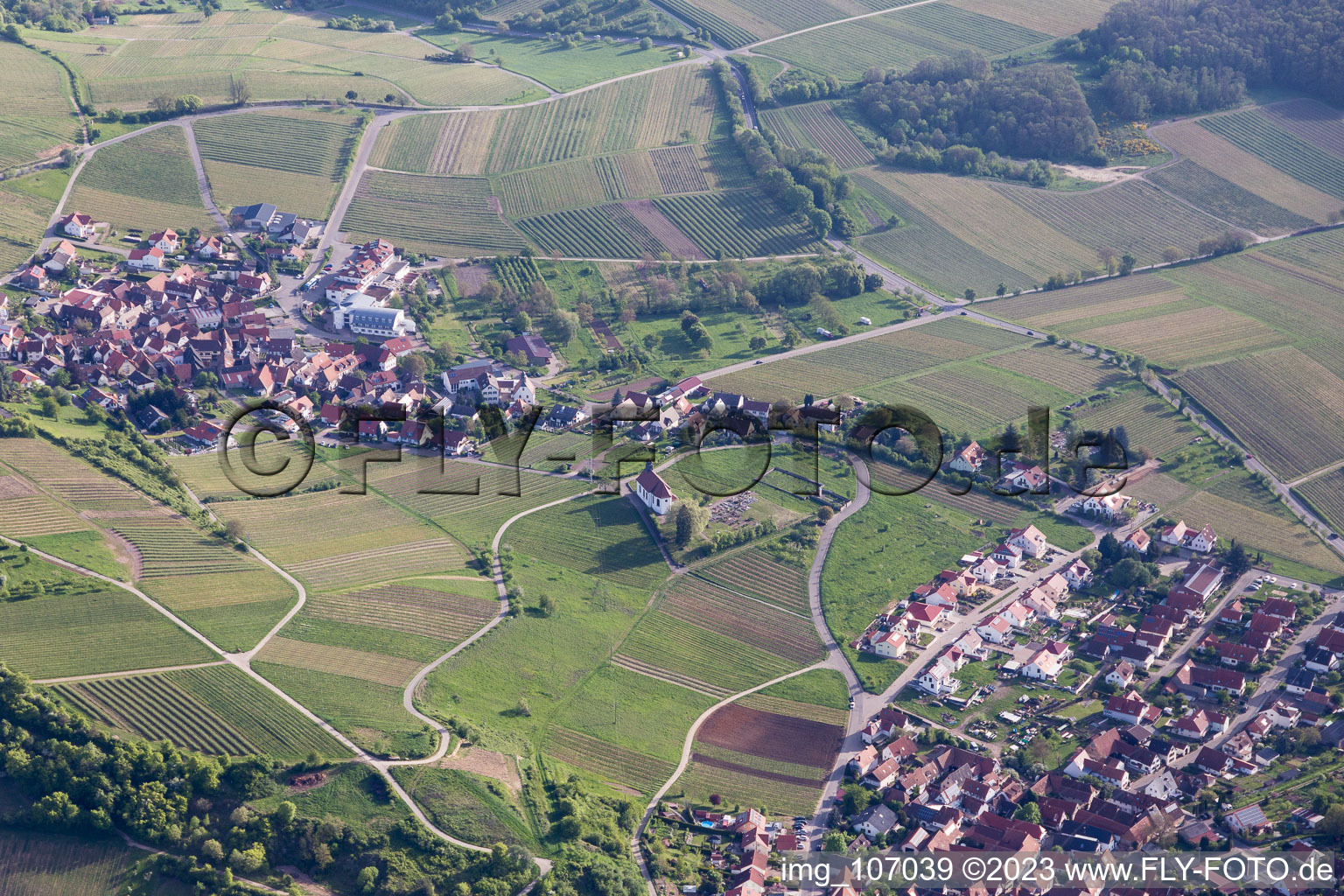 Luftbild von Ortsteil Gleiszellen in Gleiszellen-Gleishorbach im Bundesland Rheinland-Pfalz, Deutschland