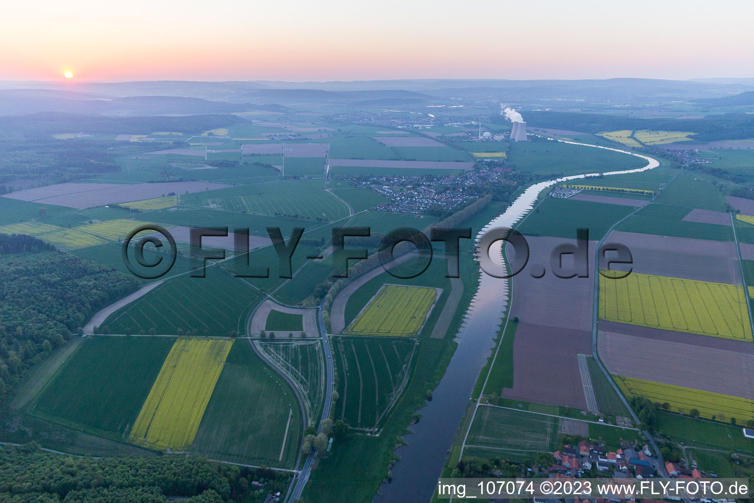 Luftbild von Grohnde im Bundesland Niedersachsen, Deutschland