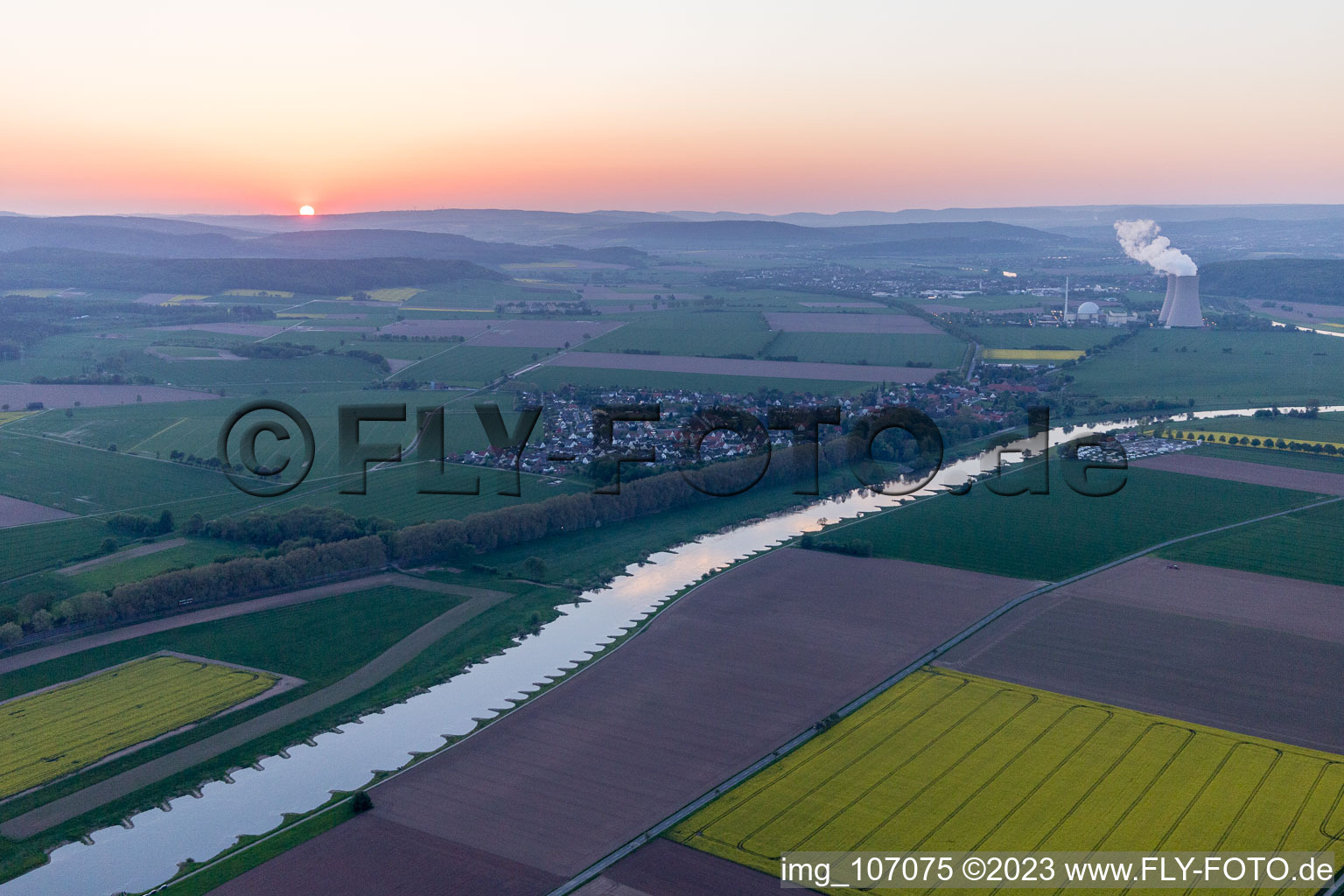 Luftaufnahme von Grohnde im Bundesland Niedersachsen, Deutschland