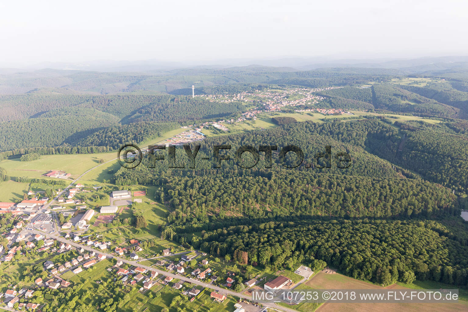 Lemberg im Bundesland Moselle, Frankreich von oben