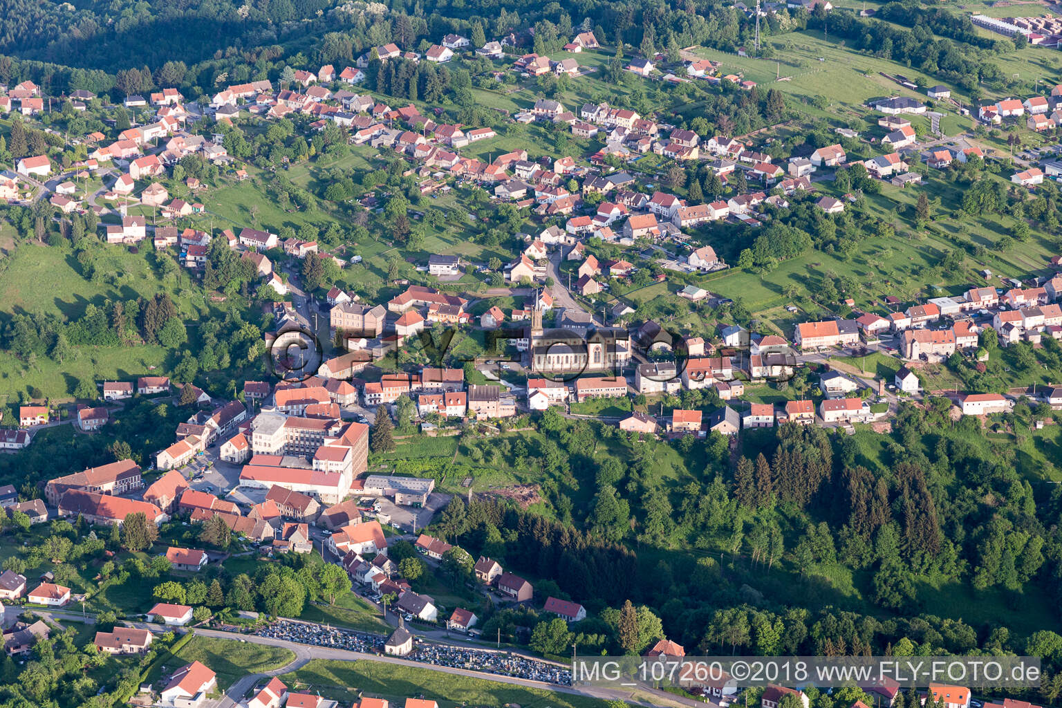 Luftbild von Goetzenbruck im Bundesland Moselle, Frankreich