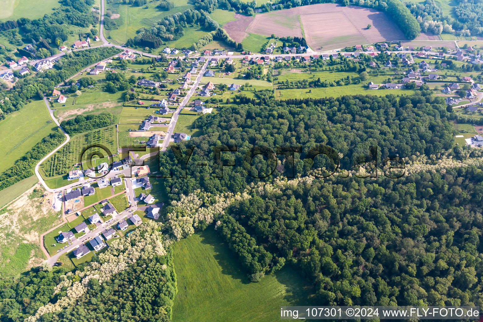 Luftbild von Blies-Ébersing im Bundesland Moselle, Frankreich