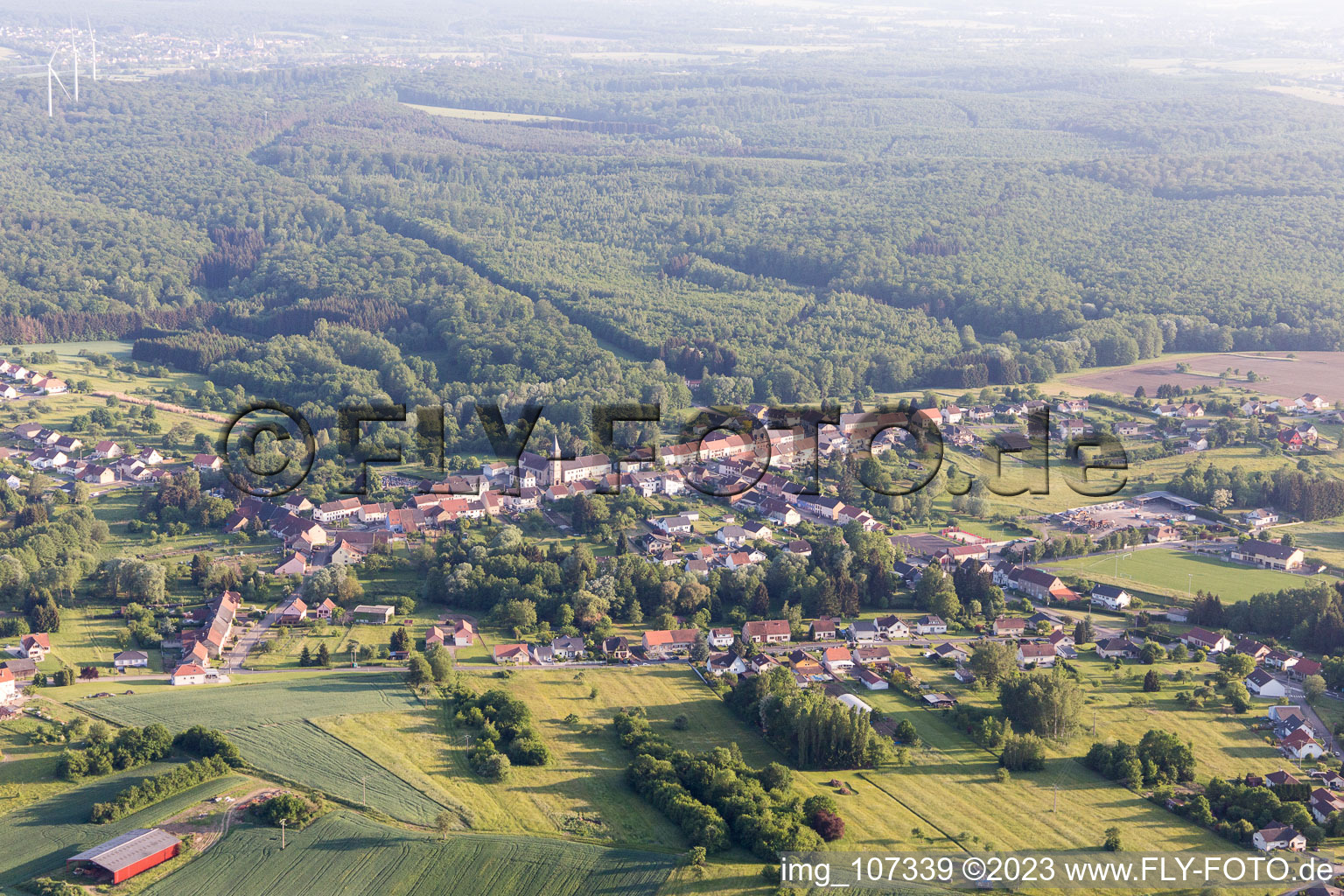 Luftbild von Siltzheim im Bundesland Bas-Rhin, Frankreich