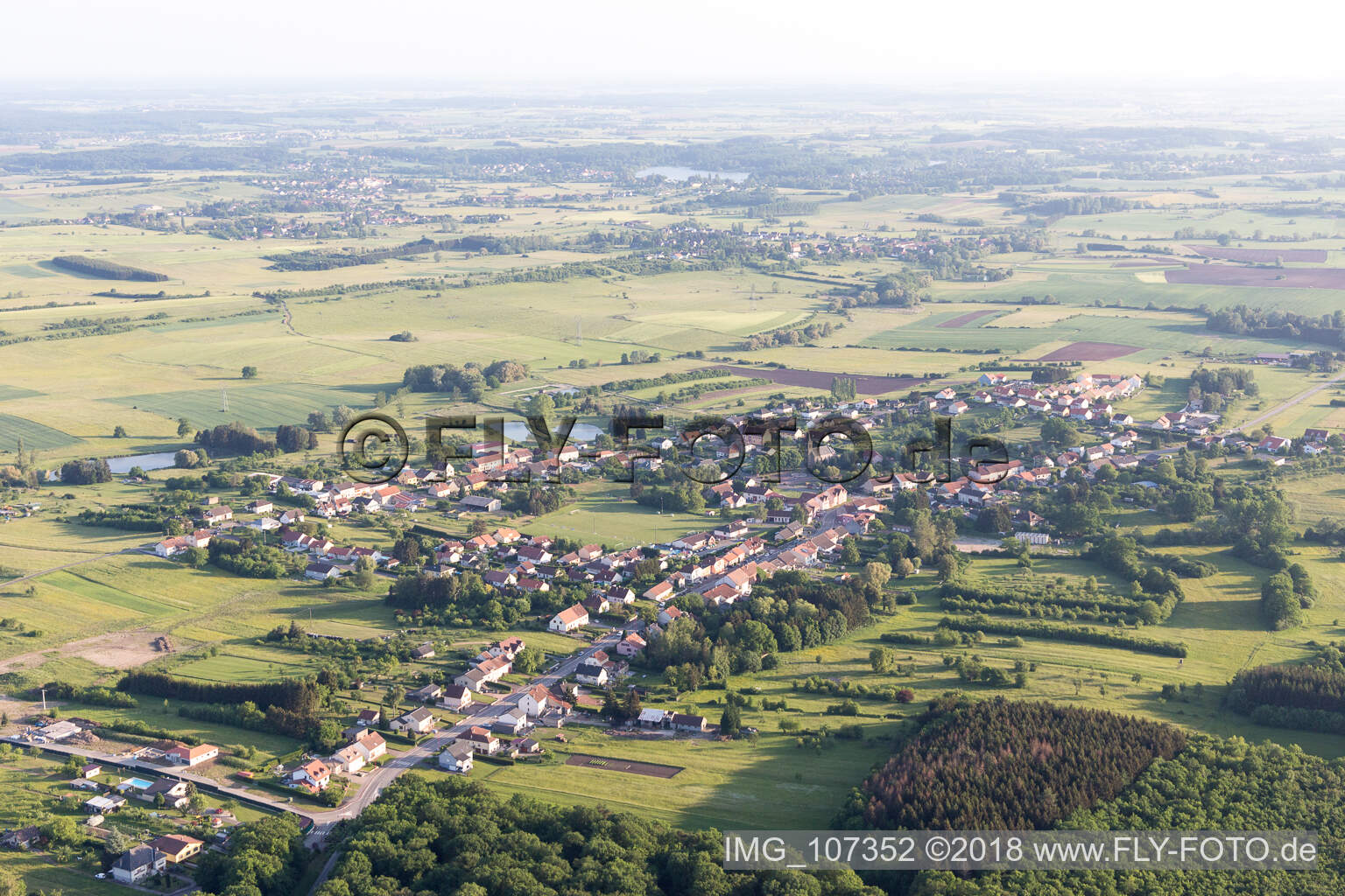 Luftbild von Grundviller im Bundesland Moselle, Frankreich