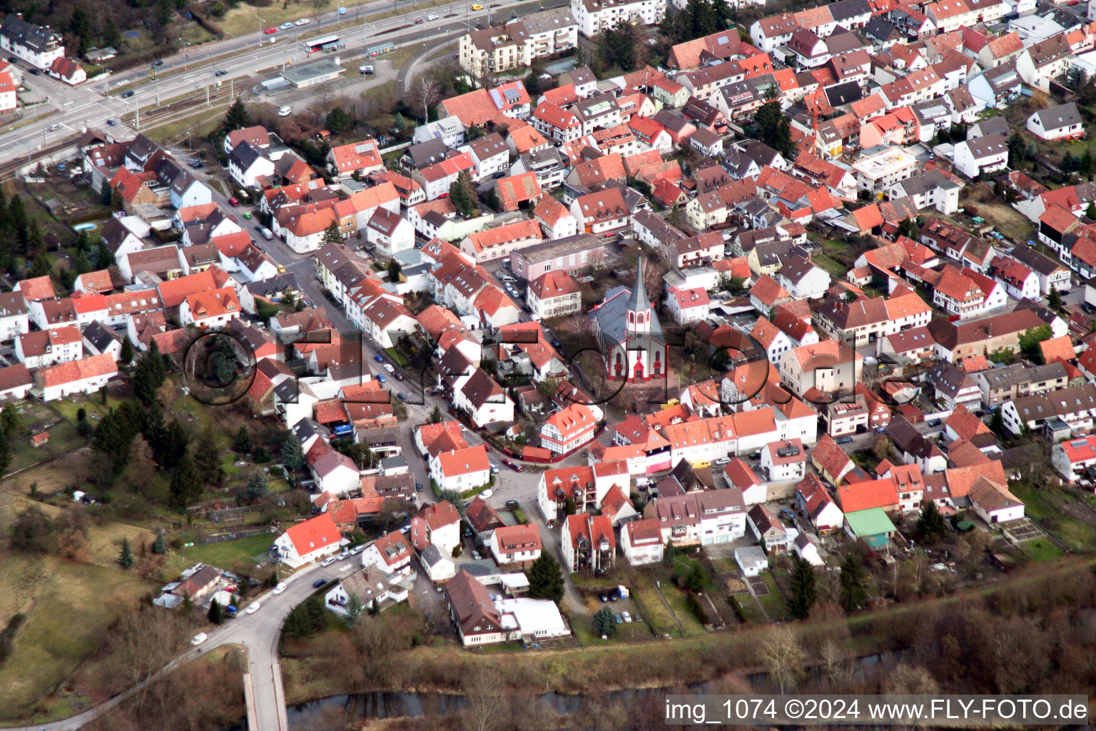 Luftaufnahme von Von Südwesten im Ortsteil Knielingen in Karlsruhe im Bundesland Baden-Württemberg, Deutschland