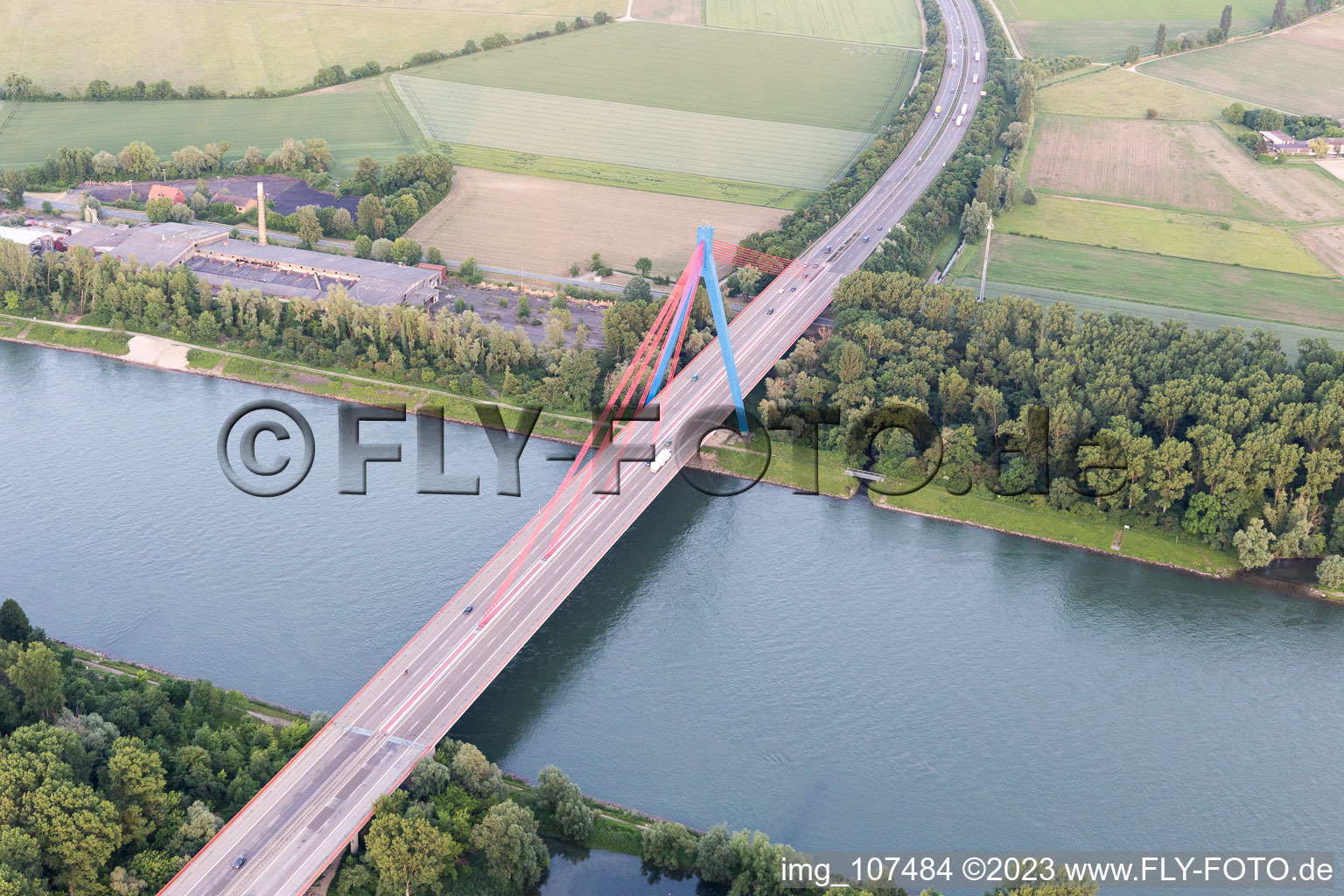 Speyer, Rheinbrücke A61 im Bundesland Rheinland-Pfalz, Deutschland