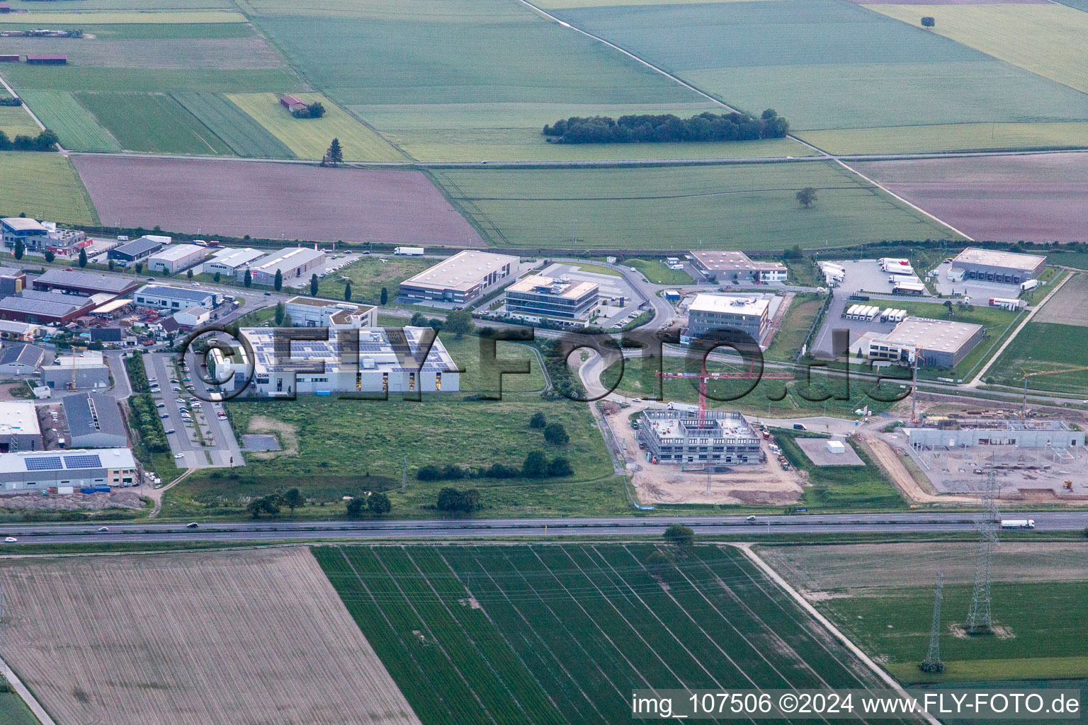 Luftbild von Rülzheim, Gewerbegebiet N im Bundesland Rheinland-Pfalz, Deutschland