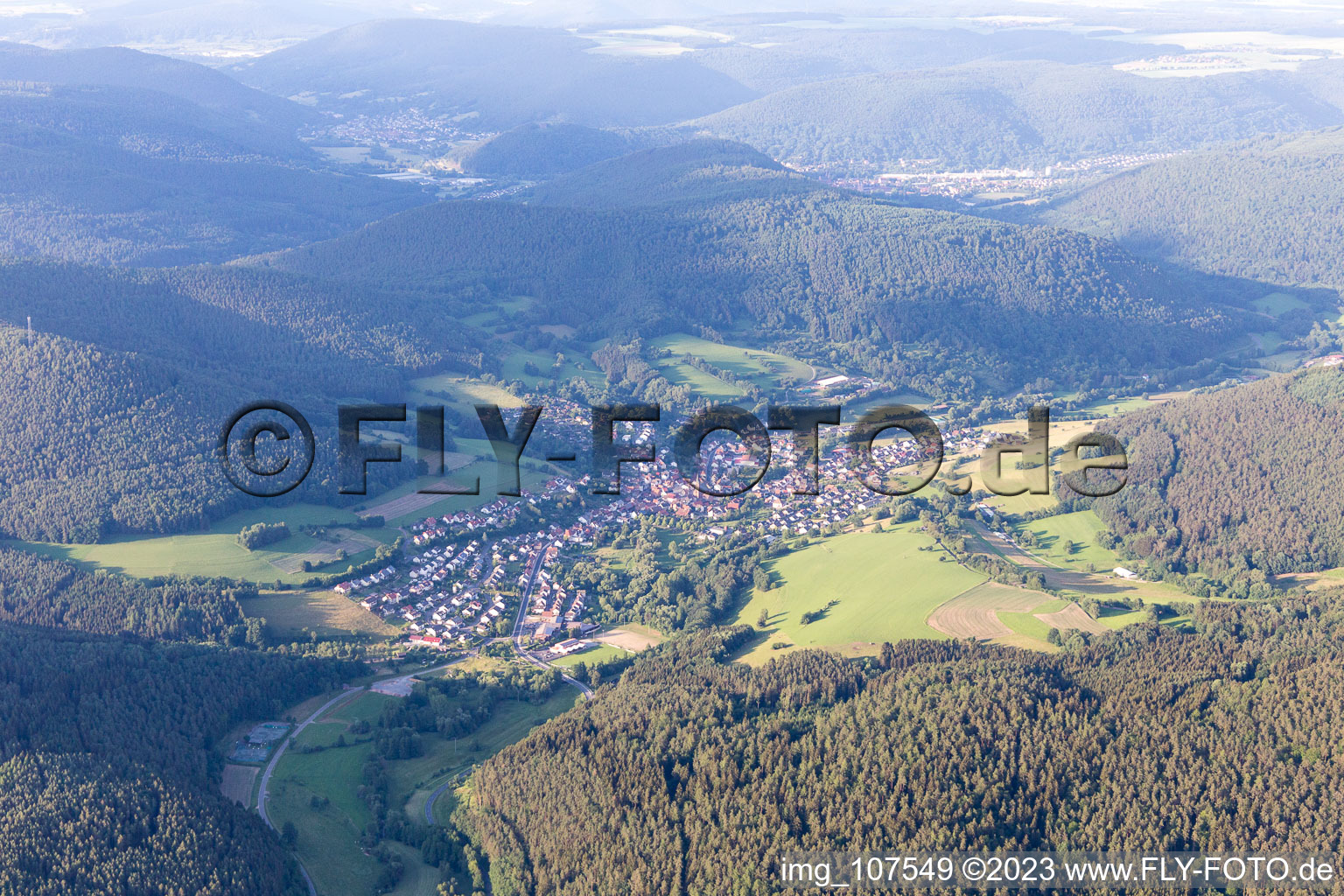 Luftbild von Kirchzell im Bundesland Bayern, Deutschland