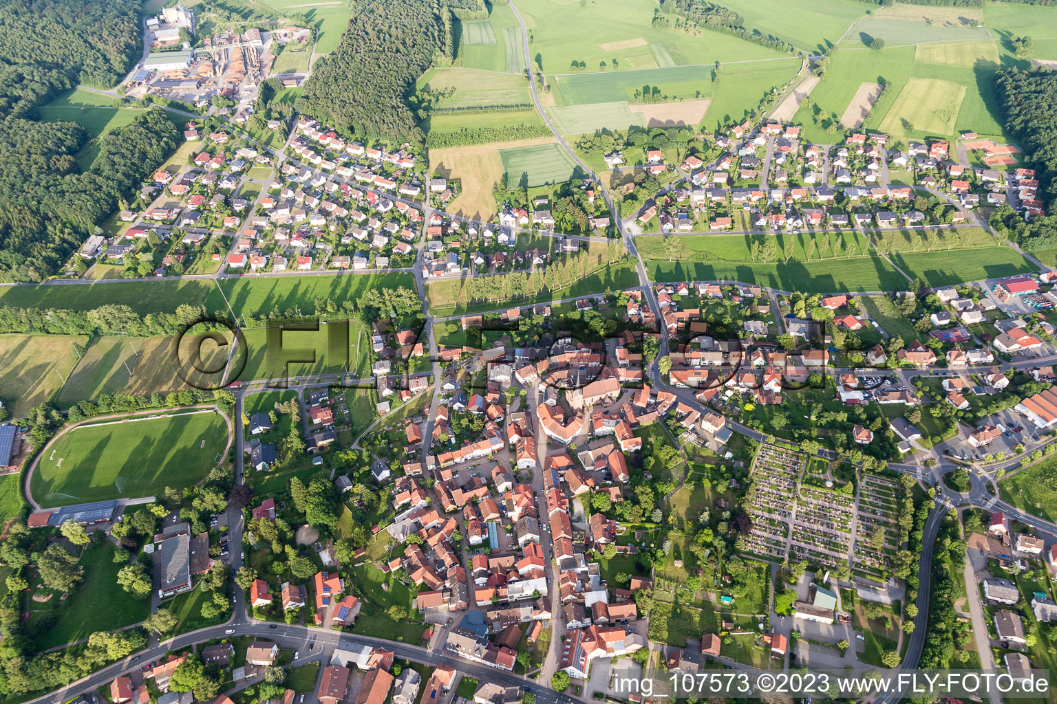 Luftaufnahme von Mudau im Bundesland Baden-Württemberg, Deutschland