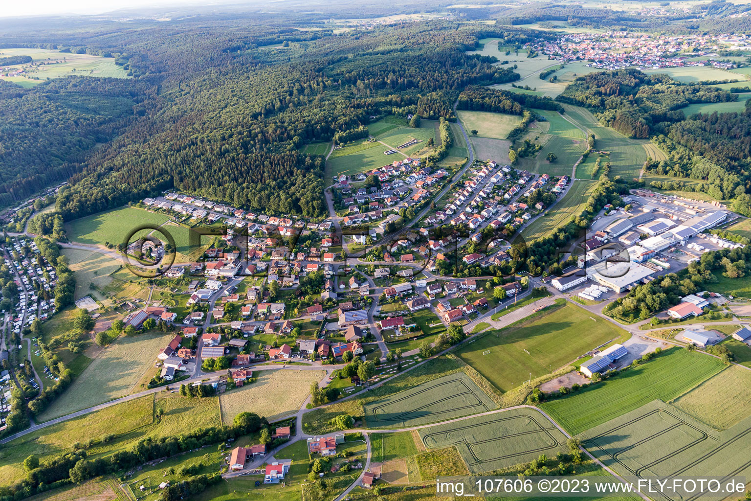 Schrägluftbild von Krumbach im Bundesland Baden-Württemberg, Deutschland