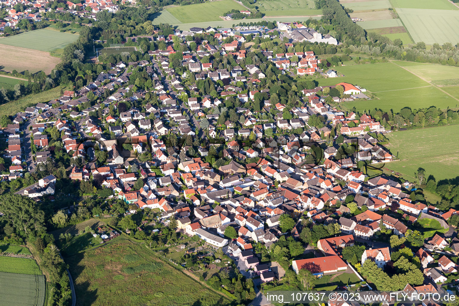 Luftbild von Hahnheim im Bundesland Rheinland-Pfalz, Deutschland