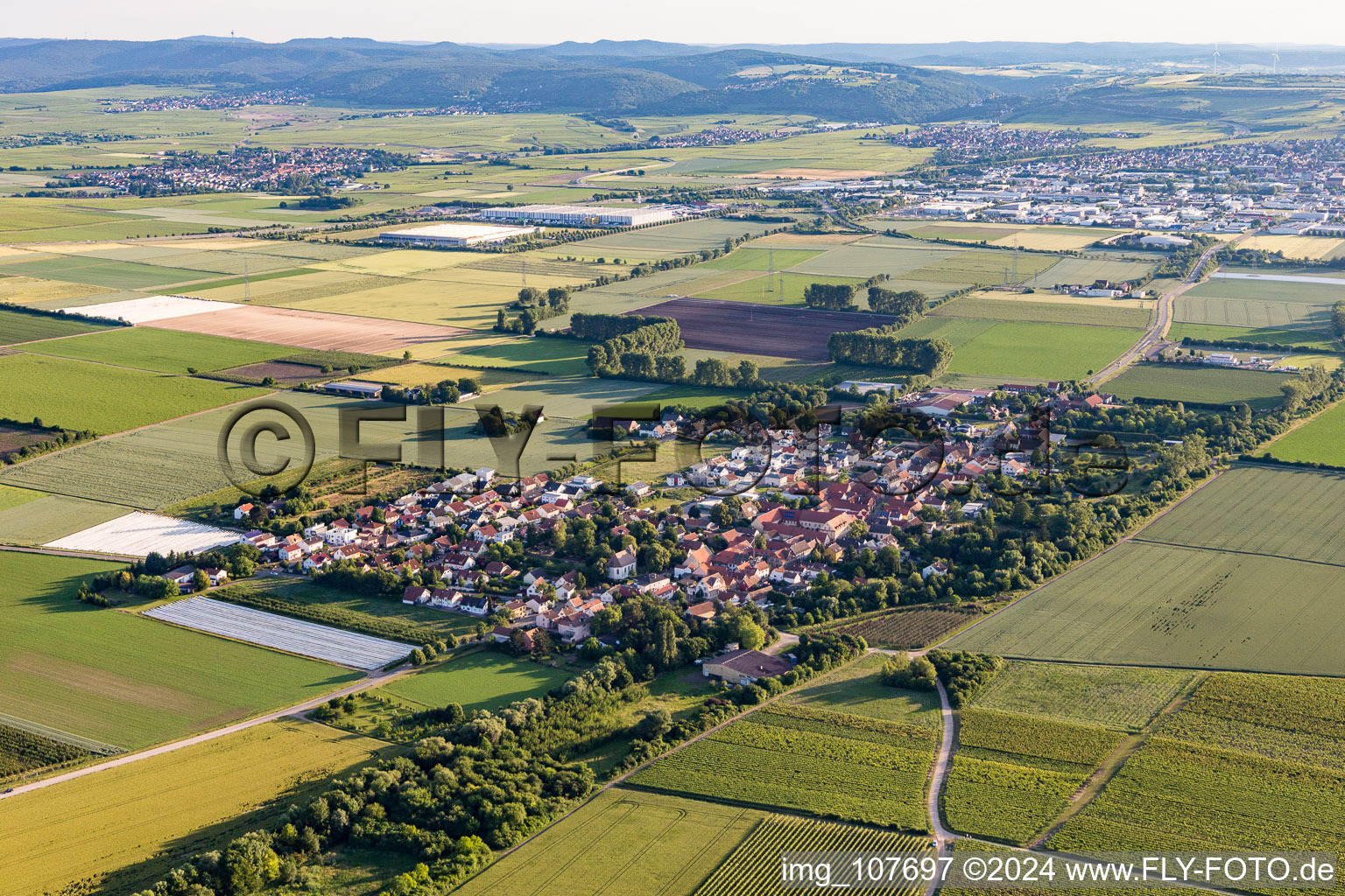 Luftbild von Obersülzen im Bundesland Rheinland-Pfalz, Deutschland