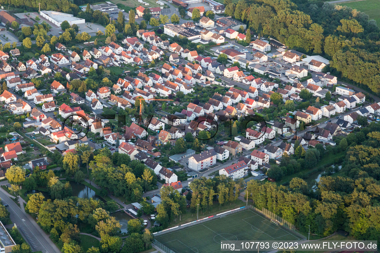 Drohnenbild von Kandel, Siedlung im Bundesland Rheinland-Pfalz, Deutschland