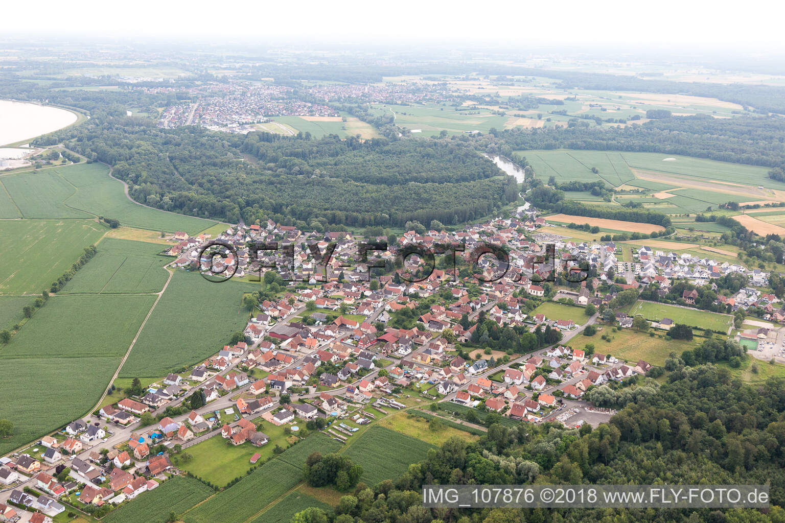 Luftbild von Dalhunden im Bundesland Bas-Rhin, Frankreich