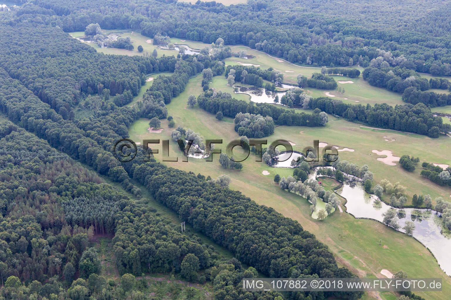 Soufflenheim, Golf Club im Bundesland Bas-Rhin, Frankreich von oben