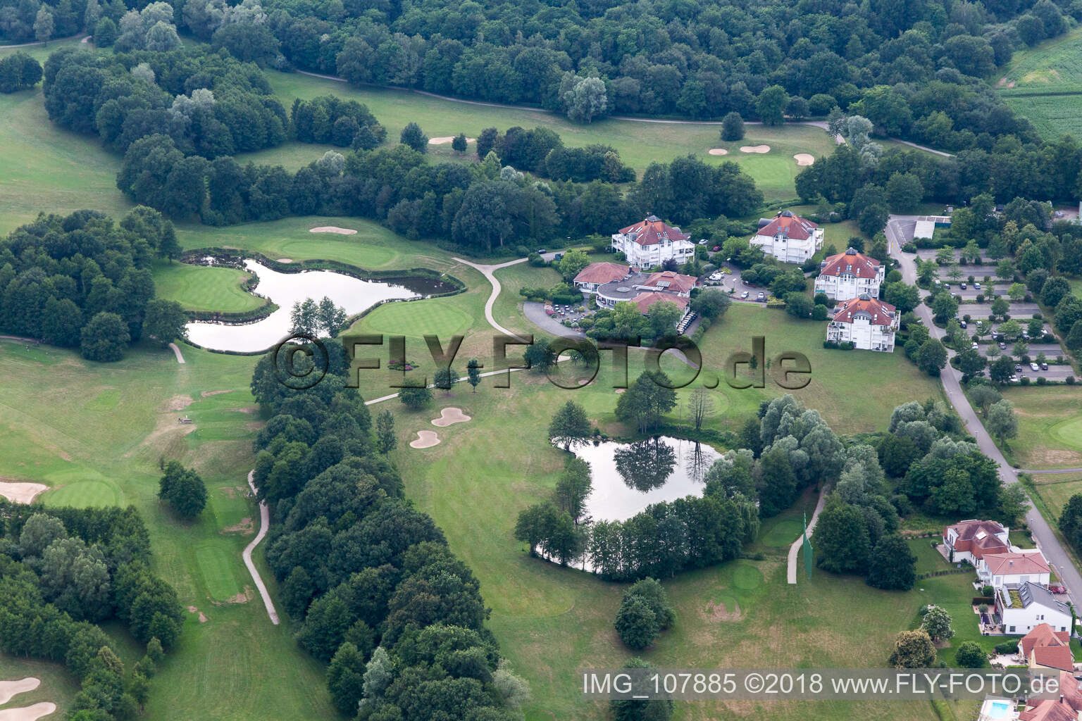 Soufflenheim, Golf Club im Bundesland Bas-Rhin, Frankreich vom Flugzeug aus