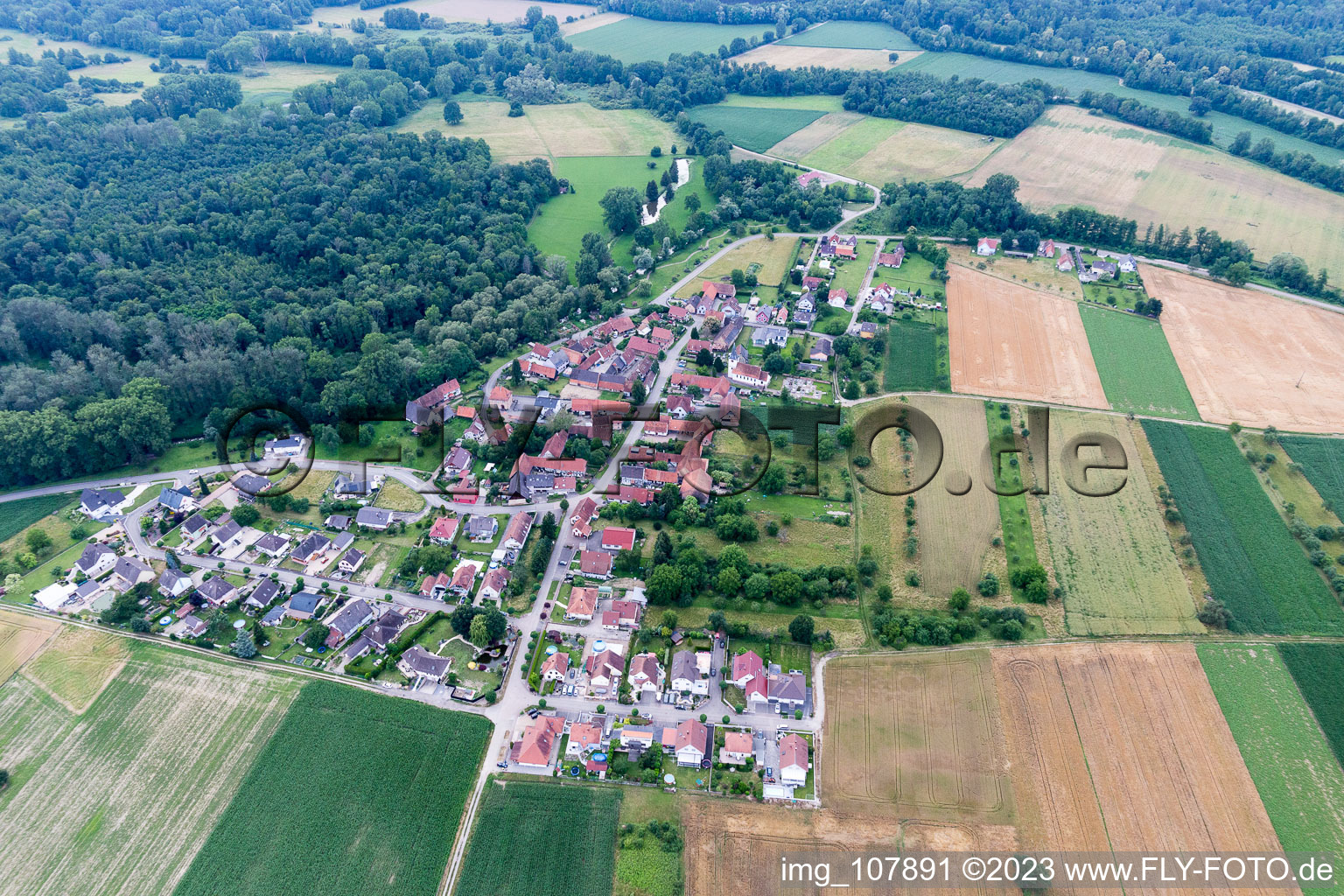 Luftbild von Kauffenheim im Bundesland Bas-Rhin, Frankreich