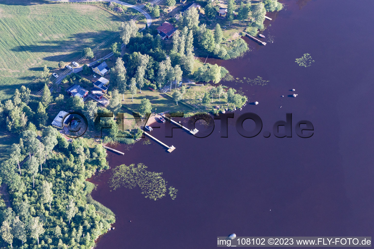 Luftbild von Blädingenäs im Bundesland Kronoberg, Schweden
