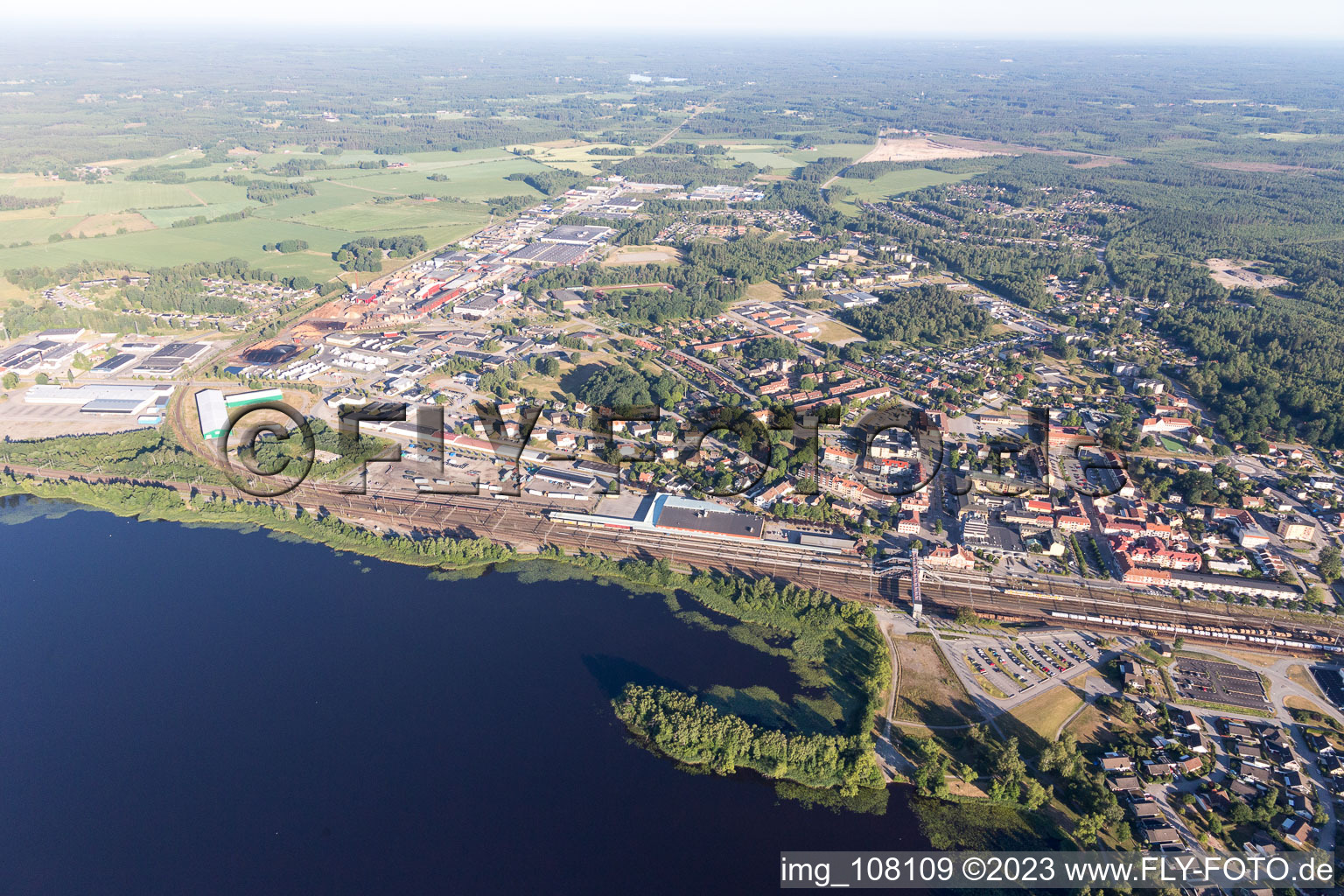 Luftbild von Aringsås im Bundesland Kronoberg, Schweden