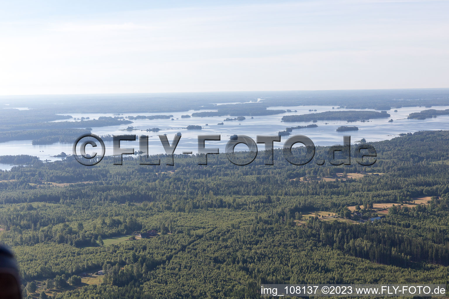 Schrägluftbild von Flogmyran im Bundesland Kronoberg, Schweden