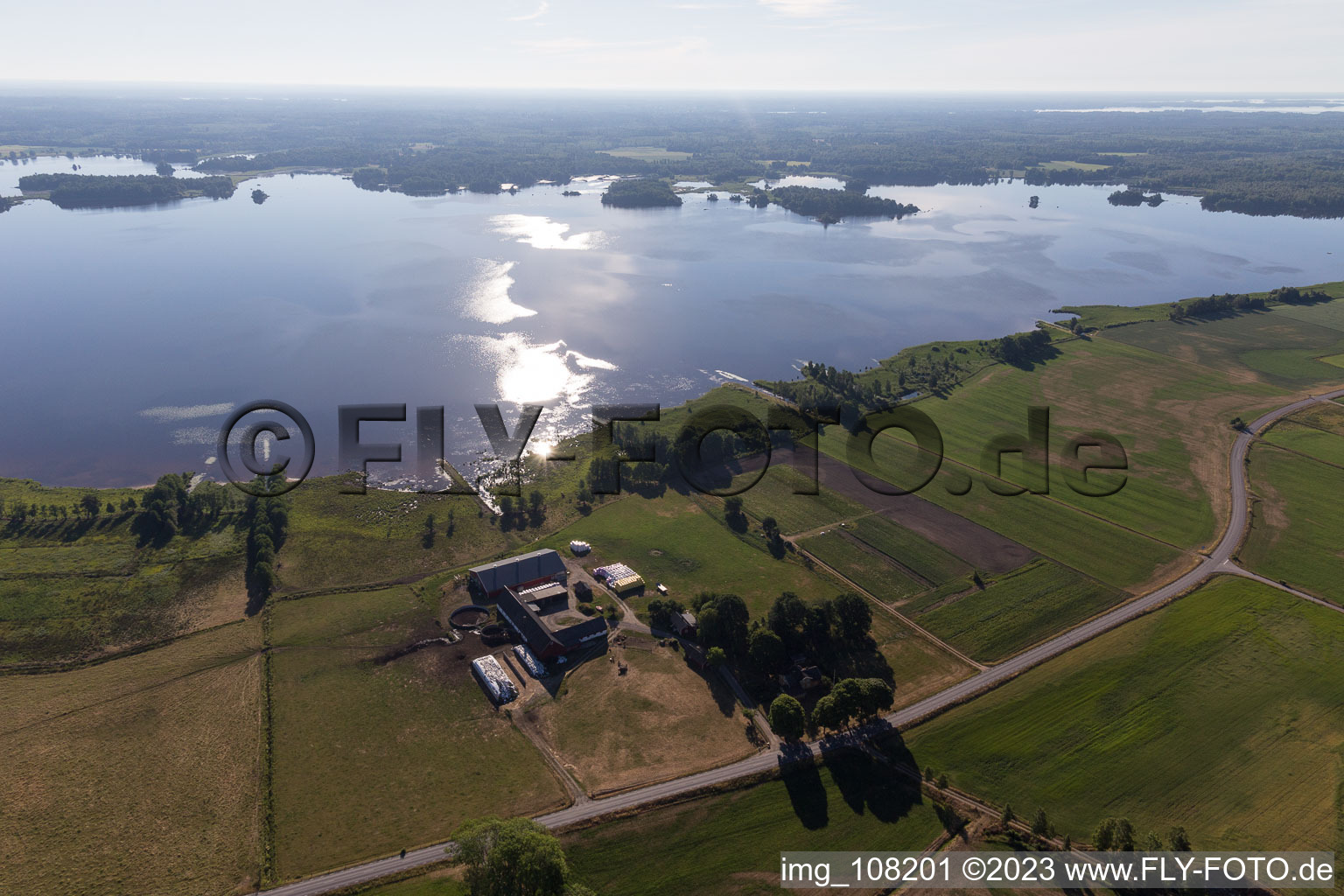 Drohnenbild von Hunna im Bundesland Kronoberg, Schweden