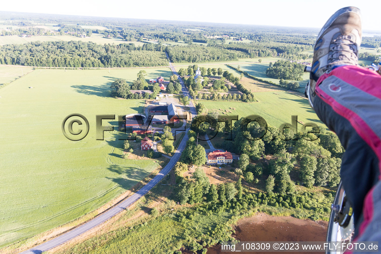 Skatelöv im Bundesland Kronoberg, Schweden aus der Luft betrachtet