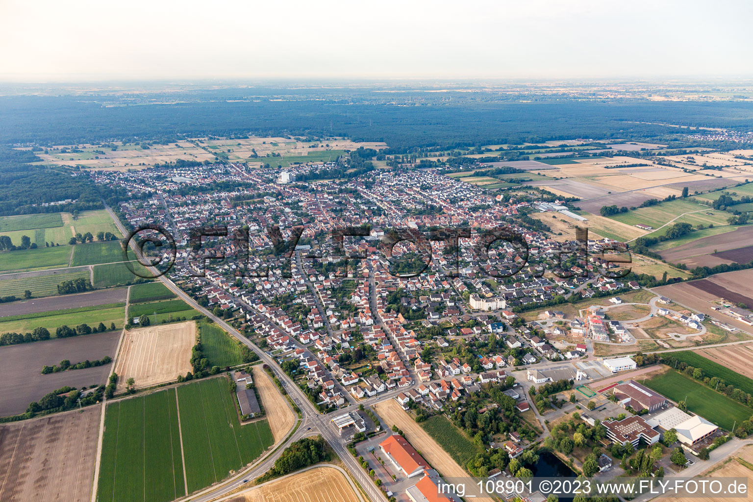 Luftbild von Ortsteil Iggelheim in Böhl-Iggelheim im Bundesland Rheinland-Pfalz, Deutschland