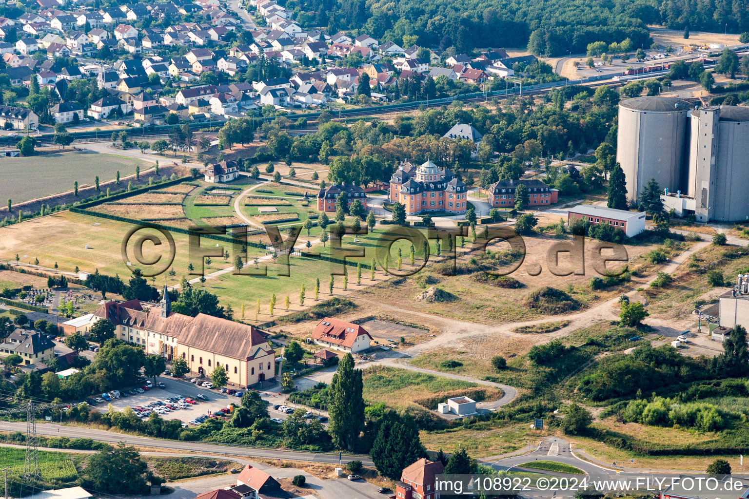 Luftbild von Waghäusel, Eremitage im Bundesland Baden-Württemberg, Deutschland