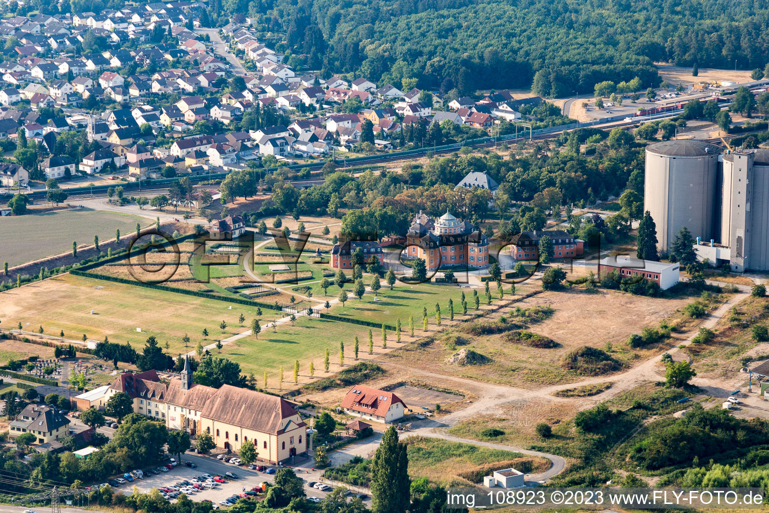Luftaufnahme von Waghäusel, Eremitage im Bundesland Baden-Württemberg, Deutschland