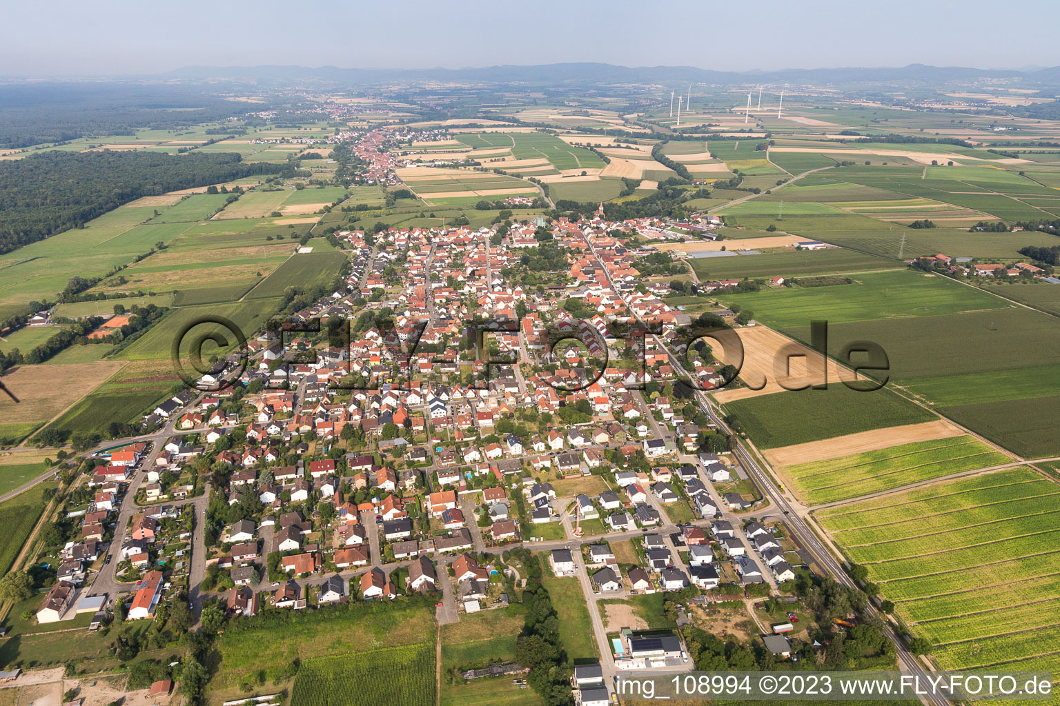 Minfeld im Bundesland Rheinland-Pfalz, Deutschland von oben gesehen