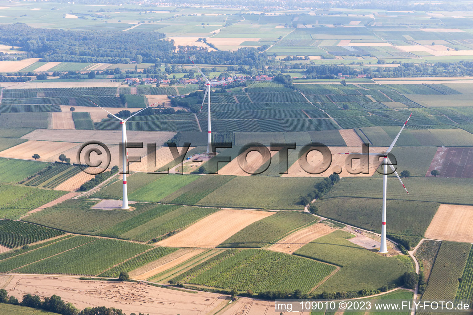 Windpark in Freckenfeld im Bundesland Rheinland-Pfalz, Deutschland