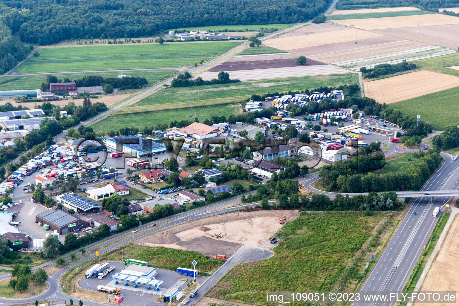 Schwegenheim im Bundesland Rheinland-Pfalz, Deutschland vom Flugzeug aus