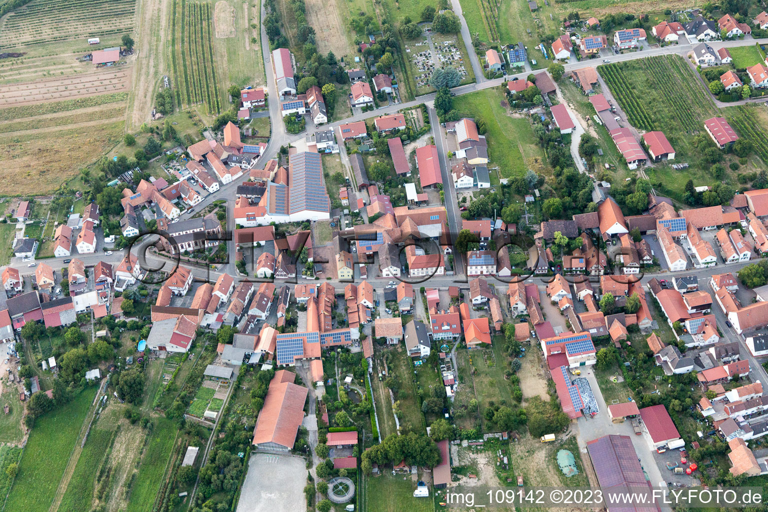 Schweighofen im Bundesland Rheinland-Pfalz, Deutschland von der Drohne aus gesehen