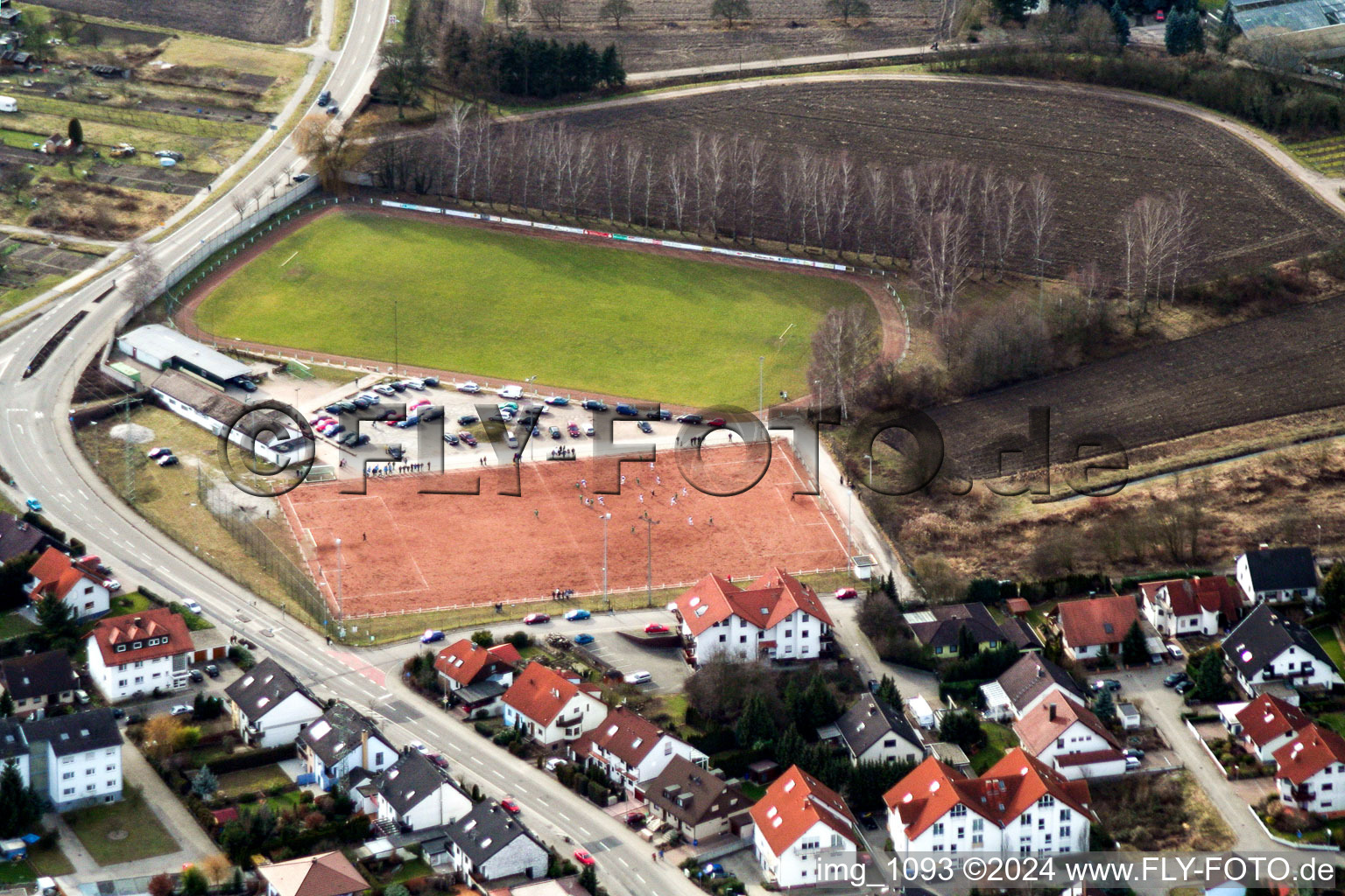 Sportplatz- Fussballplatz in Hagenbach im Bundesland Rheinland-Pfalz, Deutschland