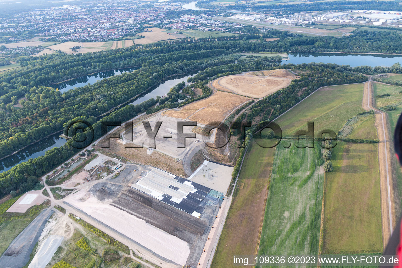 Luftaufnahme von Speyer, Insel Flotzgrün im Bundesland Rheinland-Pfalz, Deutschland