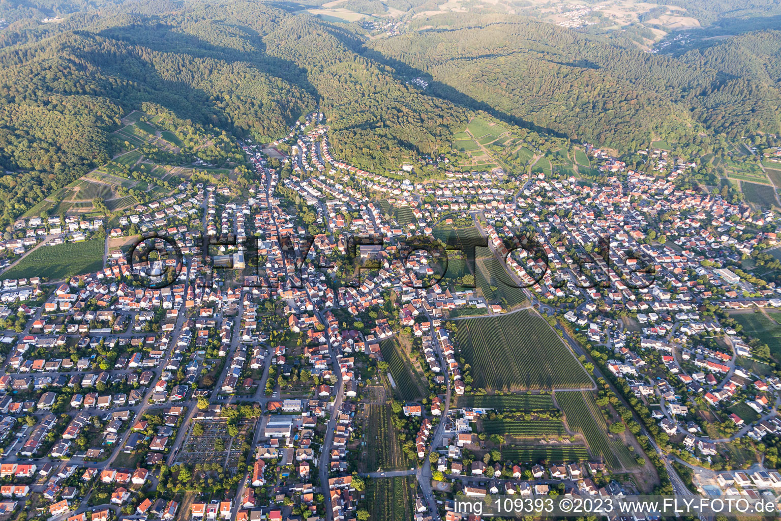 Luftaufnahme von Lützelsachsen im Bundesland Baden-Württemberg, Deutschland