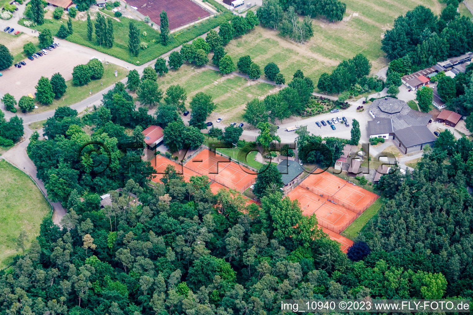 Luftbild von Rülzheim, Tennisclub im Bundesland Rheinland-Pfalz, Deutschland