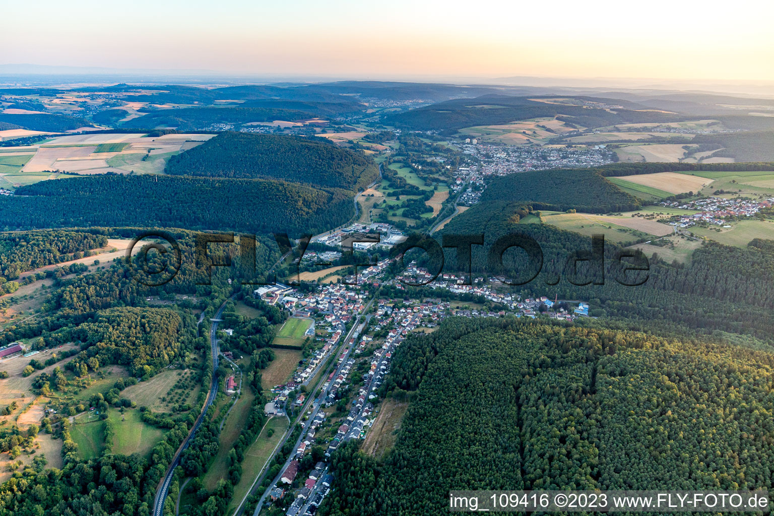 Zell im Bundesland Hessen, Deutschland von oben