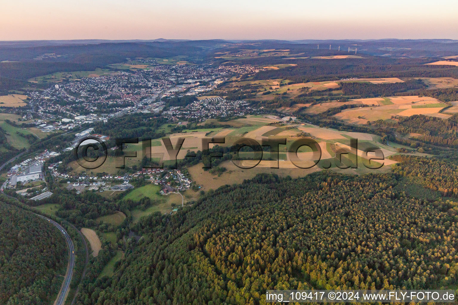 Von Norden in Michelstadt im Bundesland Hessen, Deutschland