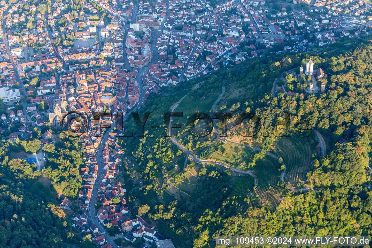 Heppenheim im Bundesland Hessen, Deutschland aus der Drohnenperspektive