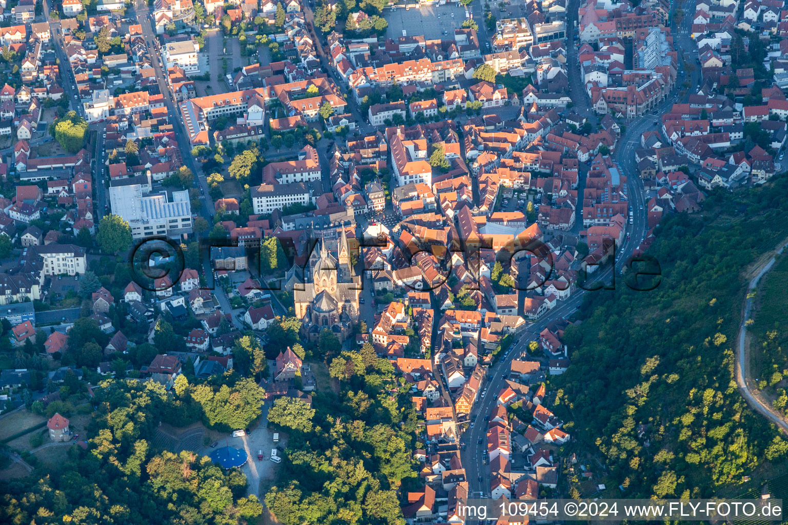 Heppenheim in Heppenheim an der Bergstrasse im Bundesland Hessen, Deutschland von der Drohne aus gesehen