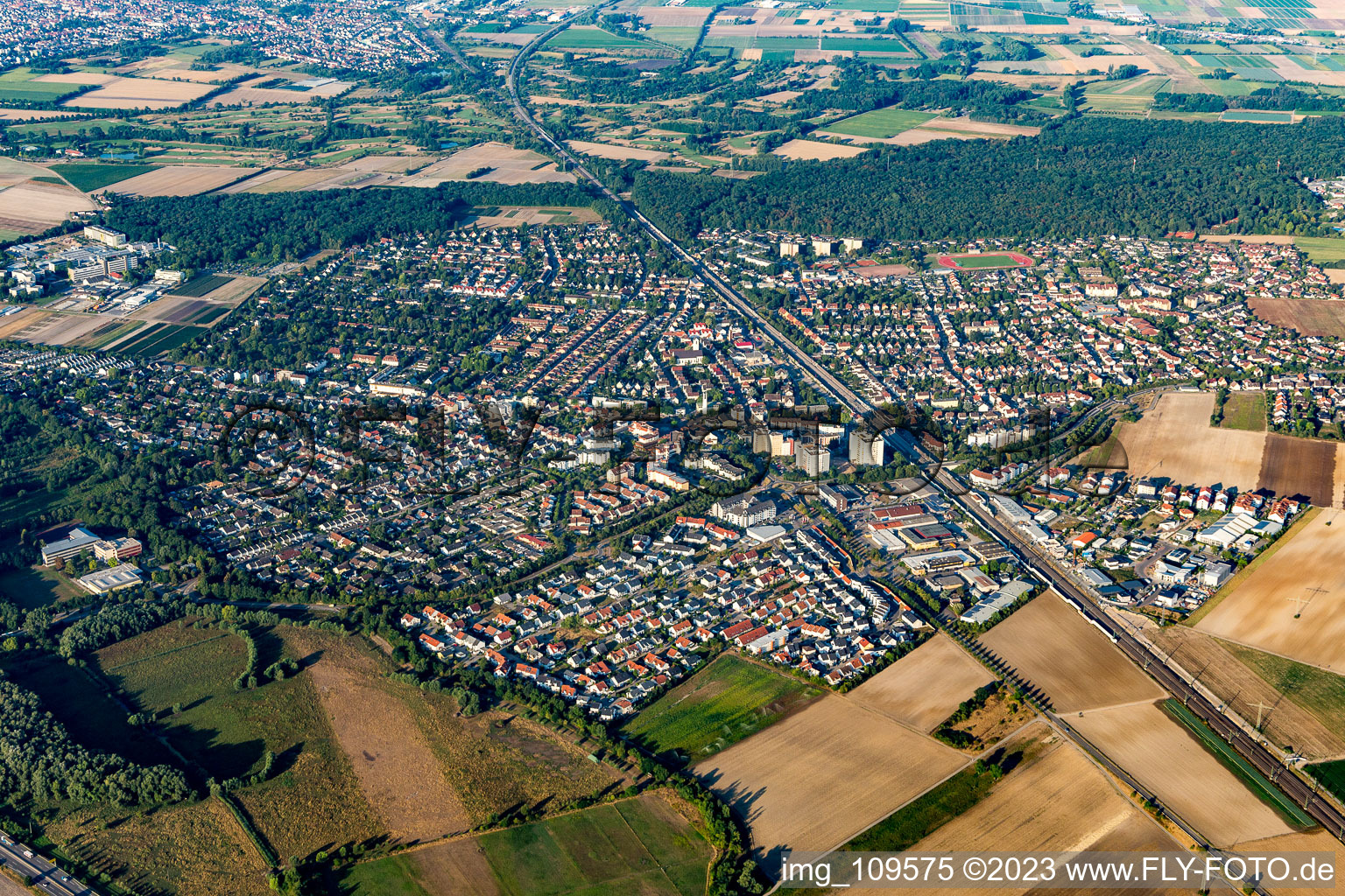 Luftaufnahme von Limburgerhof im Bundesland Rheinland-Pfalz, Deutschland